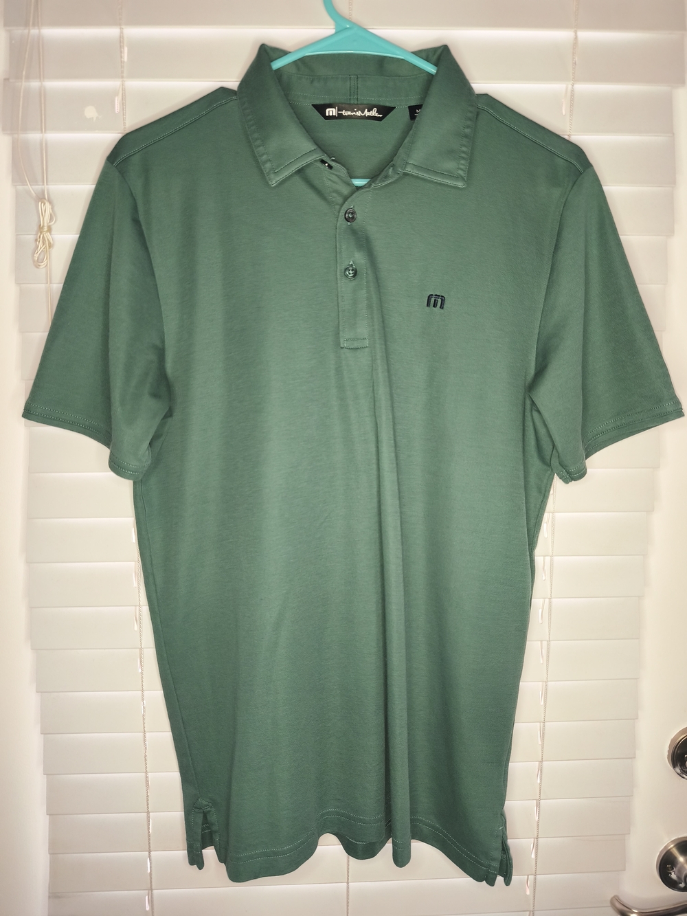 Travis Mathew The Heater Men's Golf Polo Shirt Green Short Sleeve Size M Medium